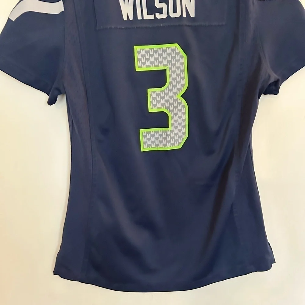 Nikes, Seattle Seahawks football ladies small on field jersey Russell Wilson 3